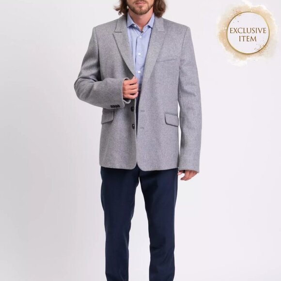 PACO RABANNE Blazer Jacket IT54 US44 XXL Wool Blend Single-Breasted - Picture 1 of 14